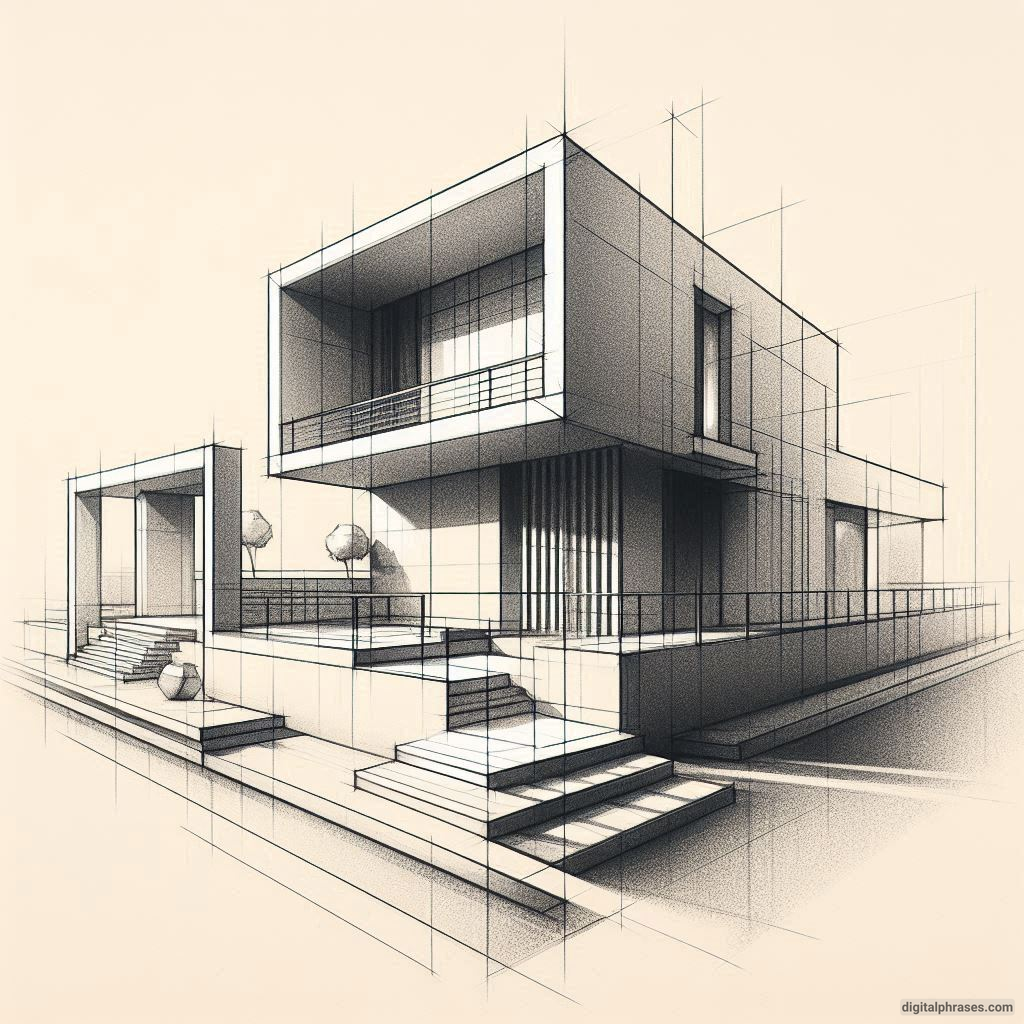 25 Two Point Perspective Drawing Ideas of a House