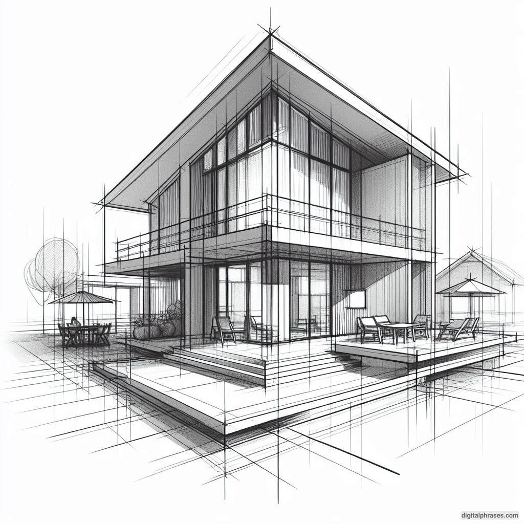 25 Two Point Perspective Drawing Ideas of a House