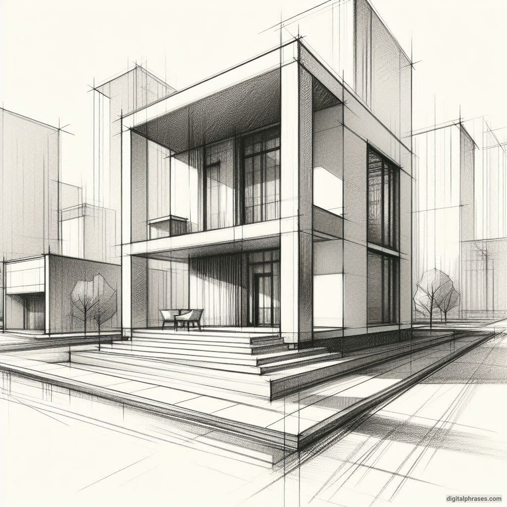 25 Two Point Perspective Drawing Ideas of a House