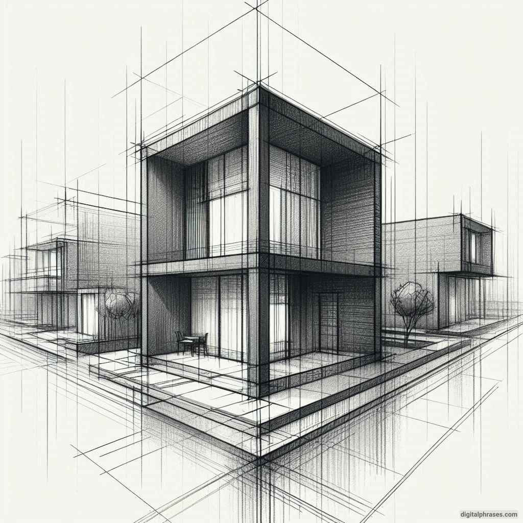 25 Two Point Perspective Drawing Ideas of a House