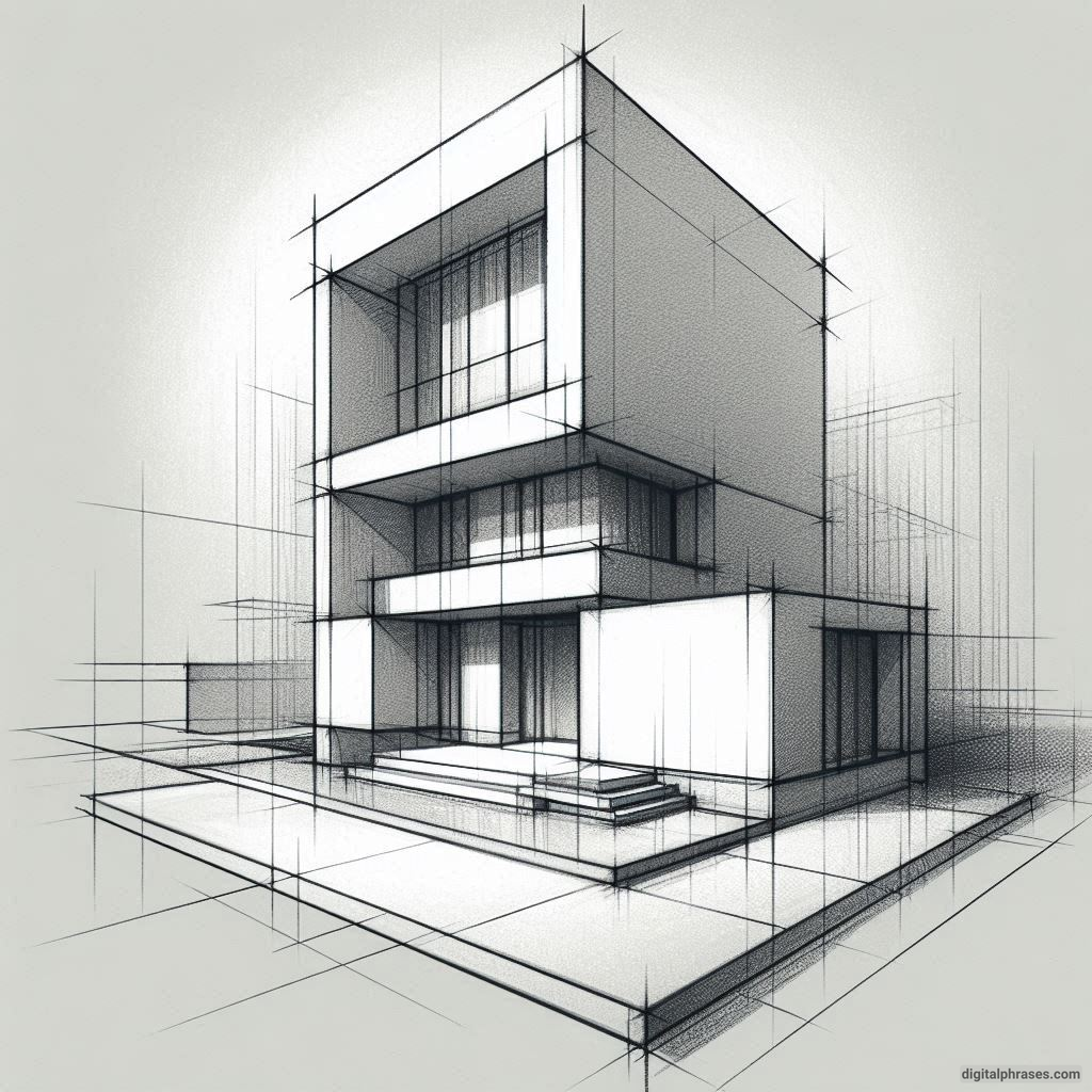 25 Two Point Perspective Drawing Ideas of a House