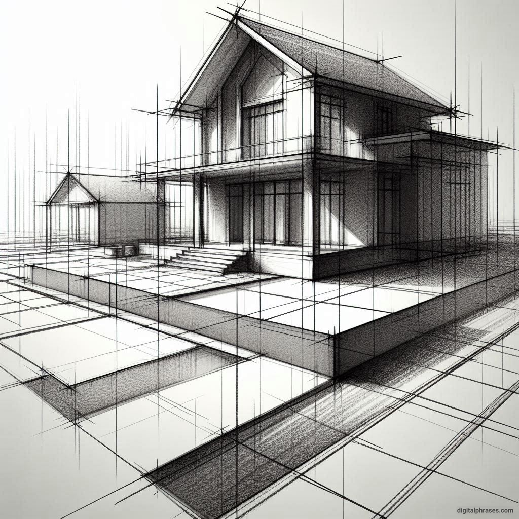 25 Two Point Perspective Drawing Ideas of a House