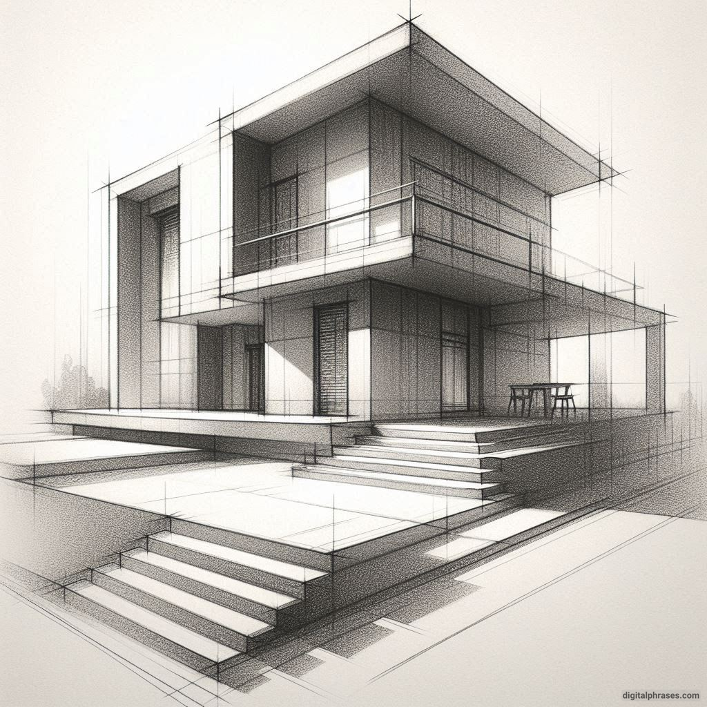 25 Two Point Perspective Drawing Ideas of a House