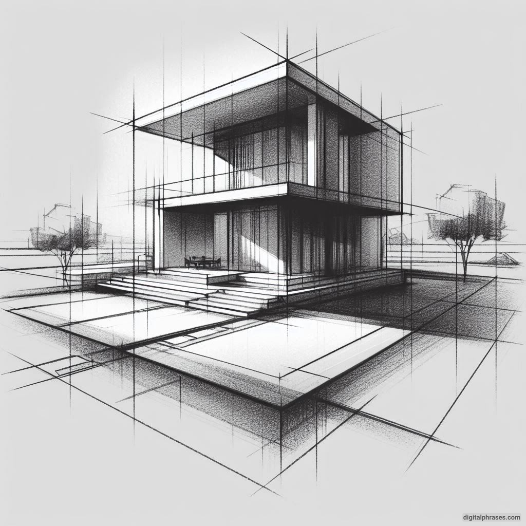 25 Two Point Perspective Drawing Ideas of a House