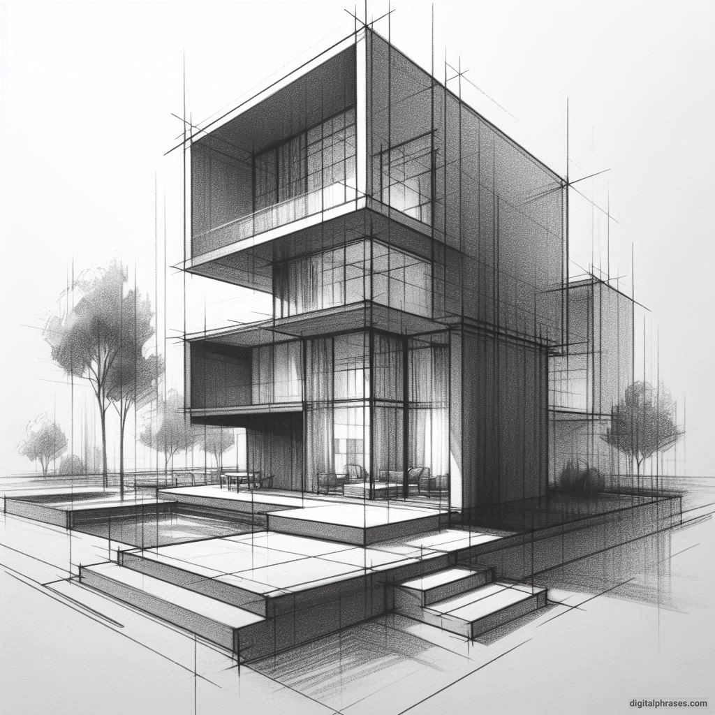 25 Two Point Perspective Drawing Ideas of a House