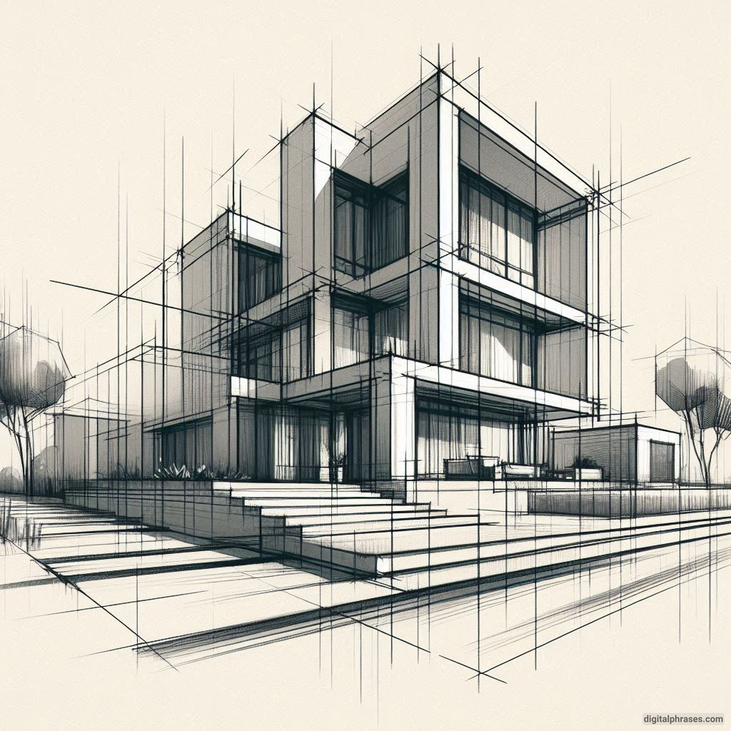 25 Two Point Perspective Drawing Ideas of a House