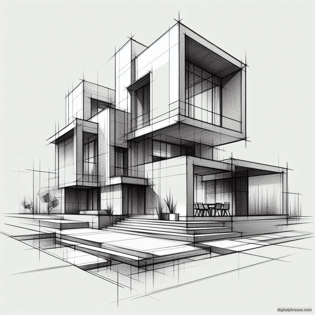 25 Two Point Perspective Drawing Ideas of a House