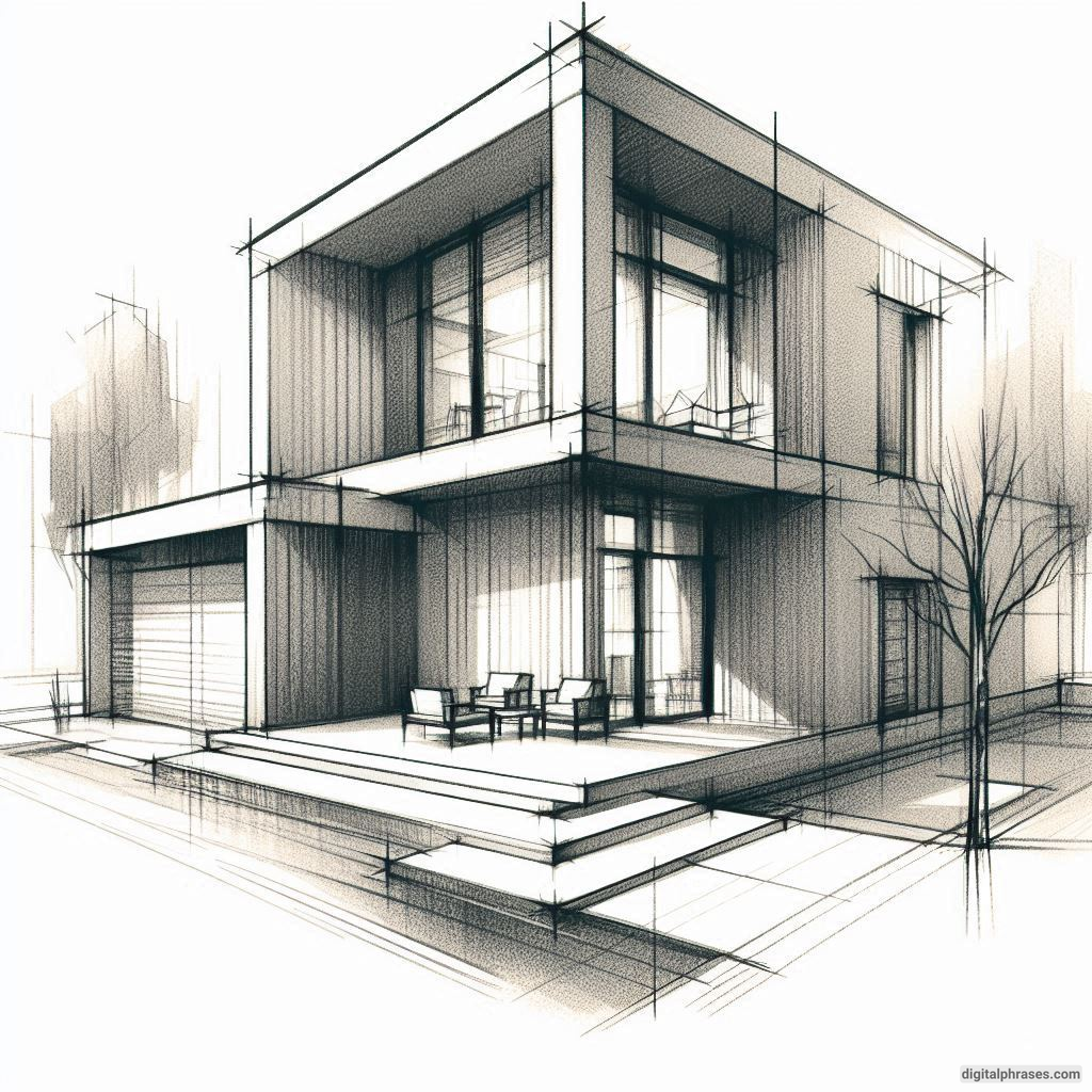 25 Two Point Perspective Drawing Ideas of a House