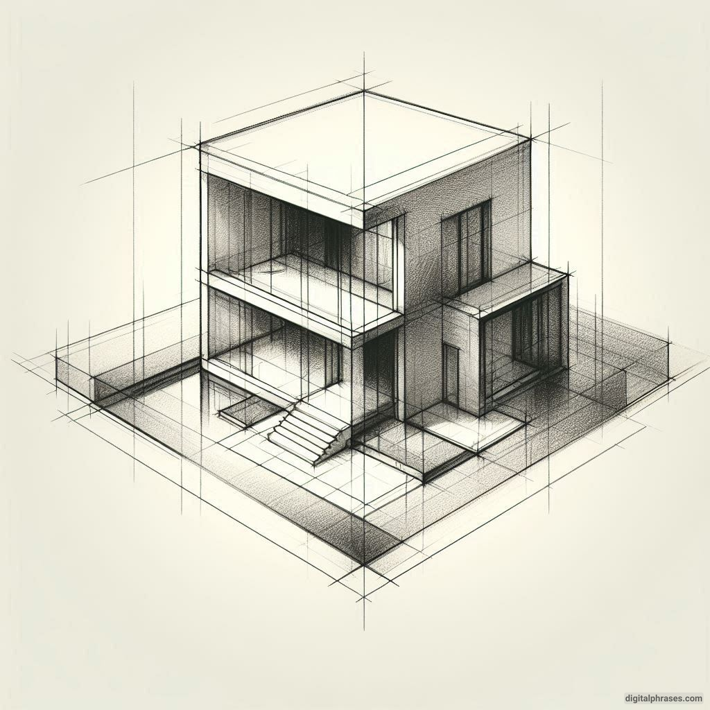 25 Two Point Perspective Drawing Ideas of a House