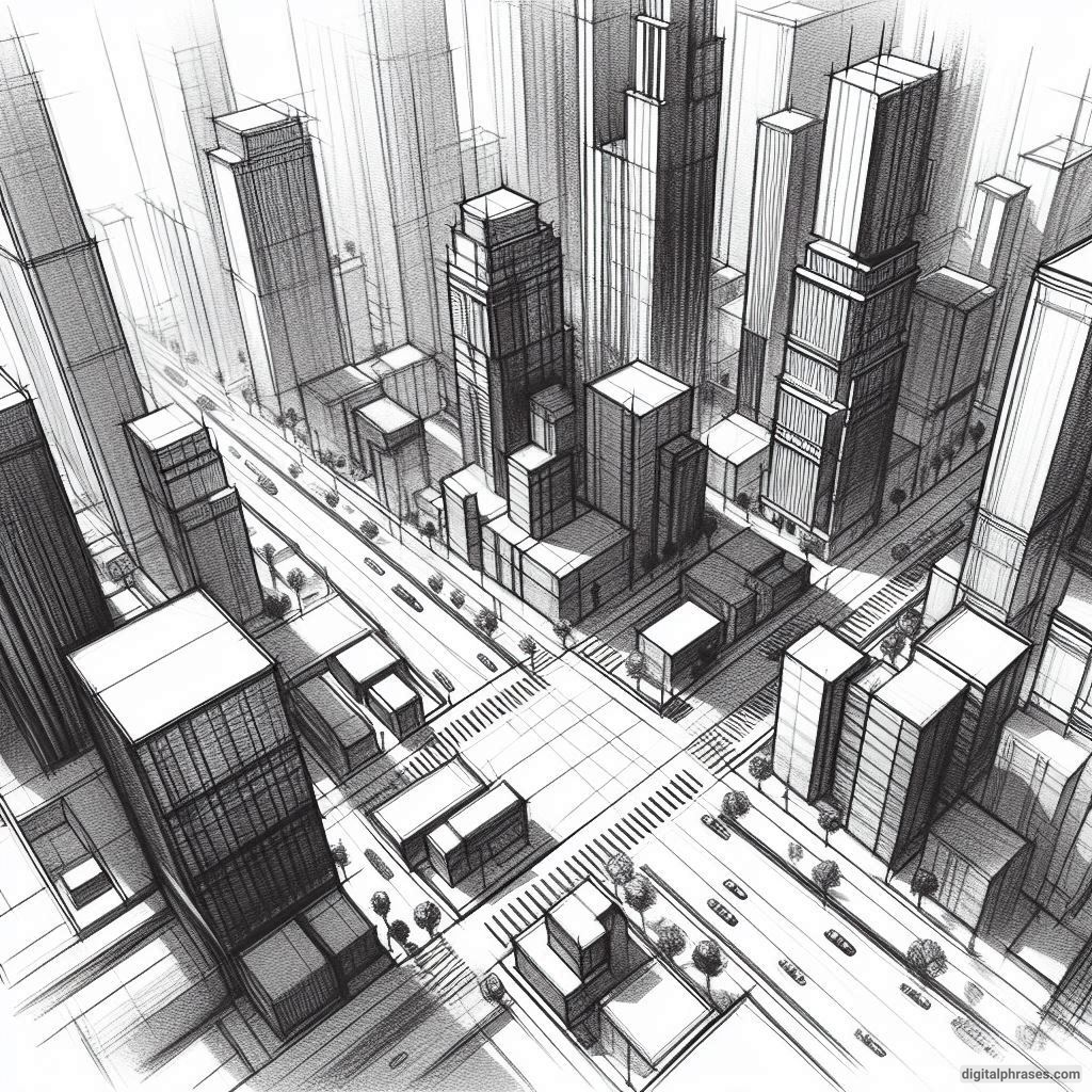 21 Two Point Perspective Drawing Ideas of a City