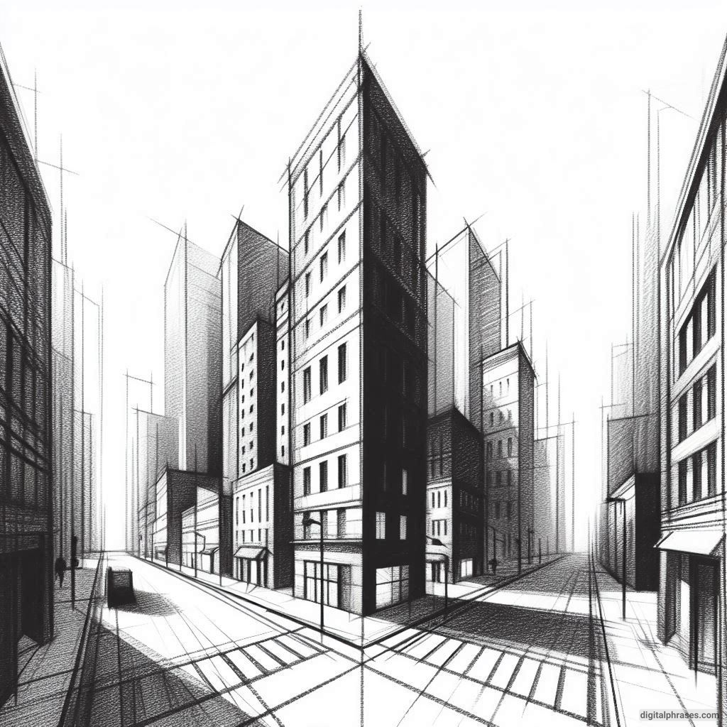 21 Two Point Perspective Drawing Ideas of a City