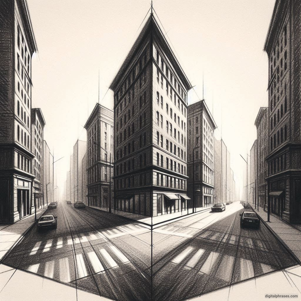 21 Two Point Perspective Drawing Ideas of a City