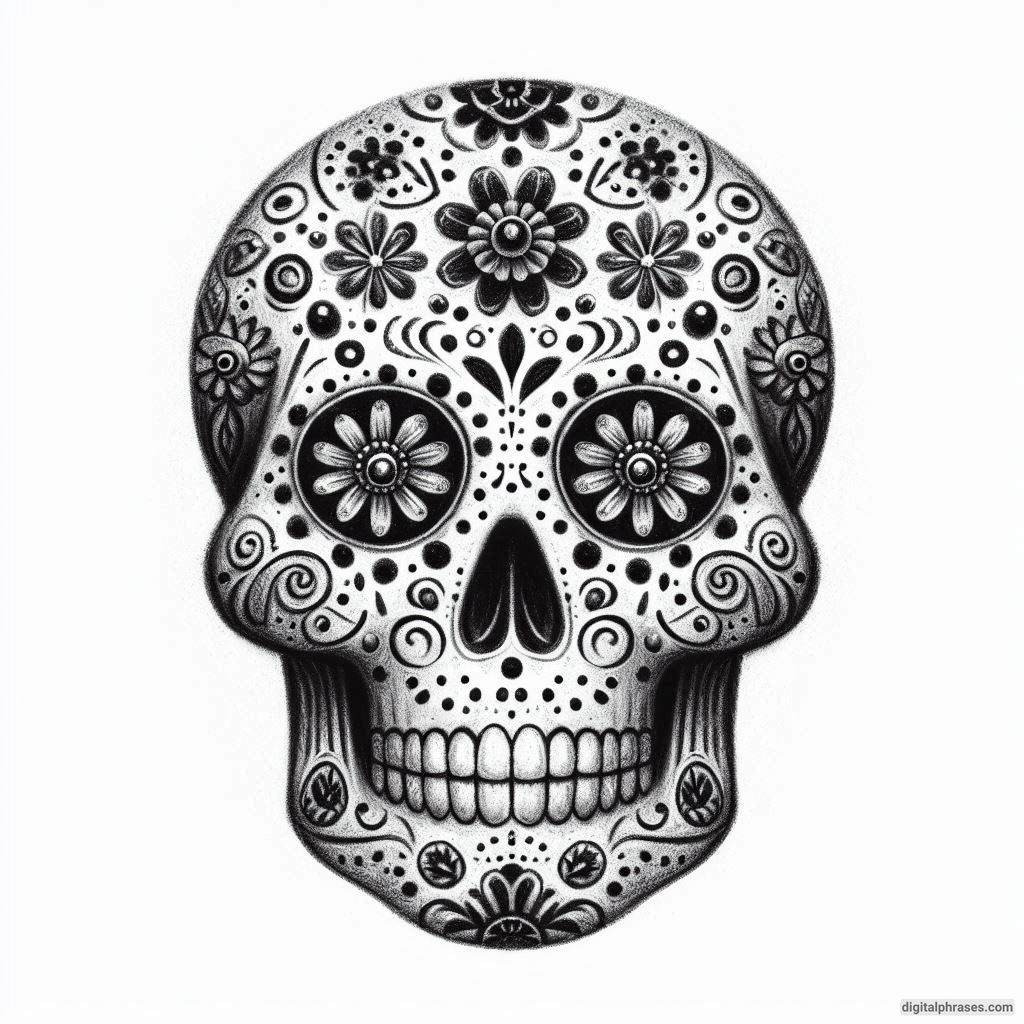 50 Sugar Skull Drawing Ideas (Easy, Simple, Kid-Friendly, Female and Wicked)