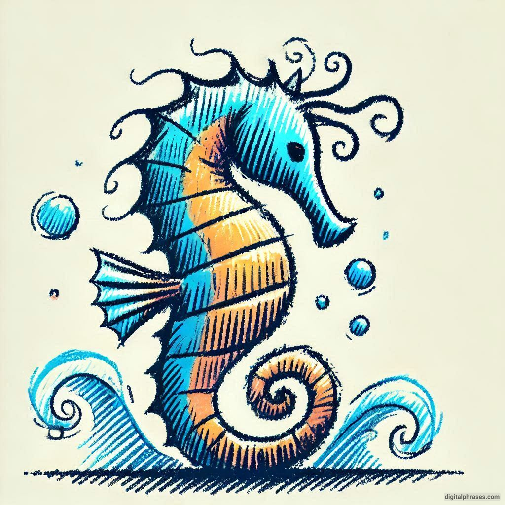 60 Sea Horse Drawing Ideas