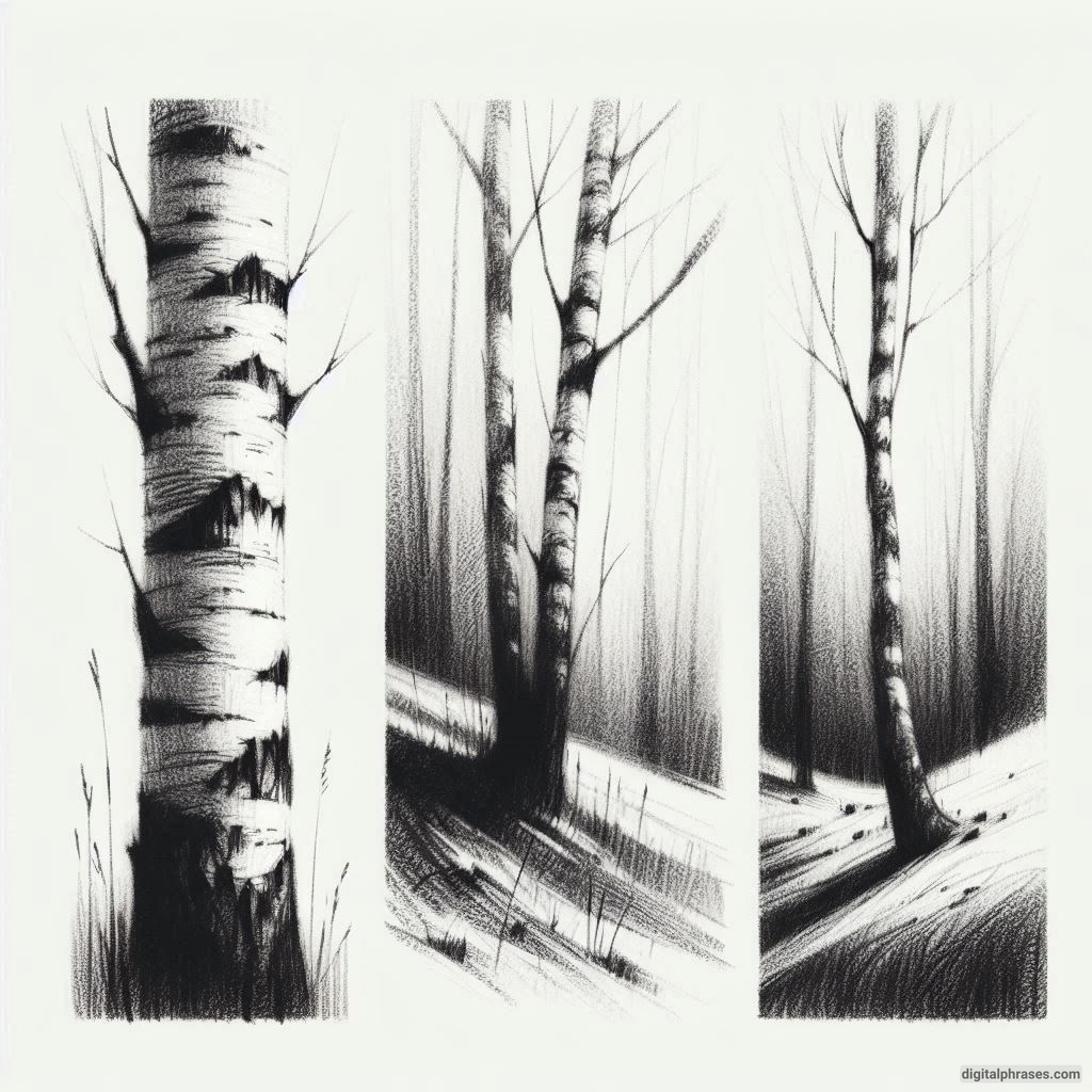 48 Tree Texture Drawings