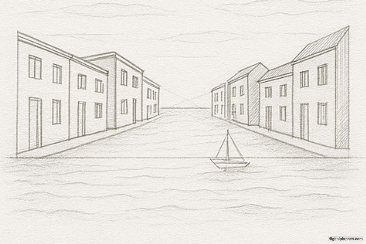 How to Draw a One-Point Perspective Sketch of a City by the Sea How to Draw a One-Point Perspective Sketch of a City by the Sea
