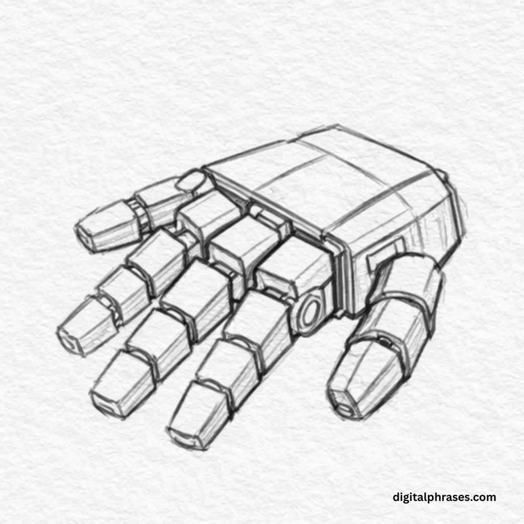 How To Draw a Robotic Hand?