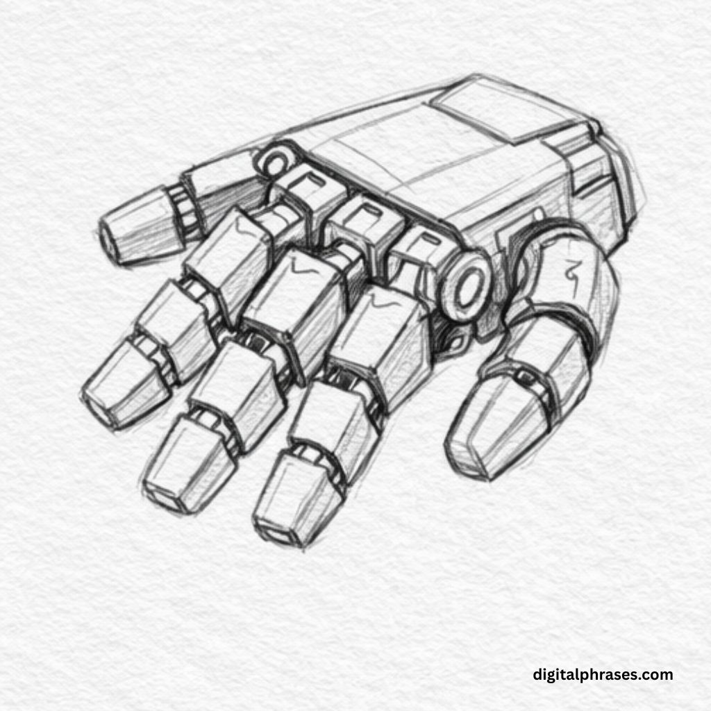 How To Draw a Robotic Hand?