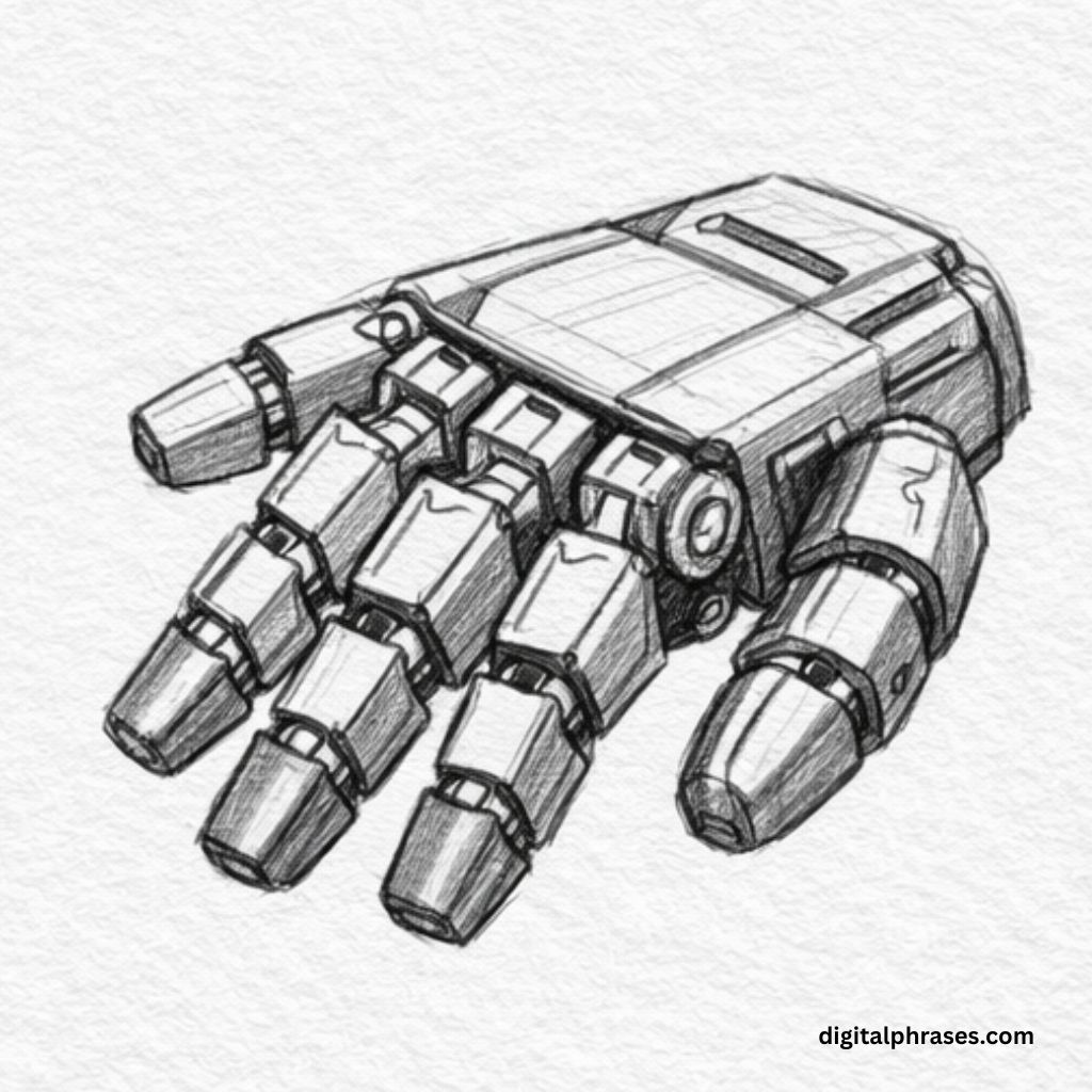 How To Draw a Robotic Hand?
