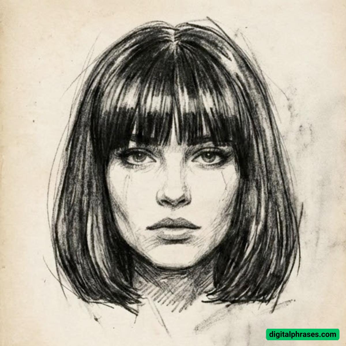 15 Bangs Drawing Ideas