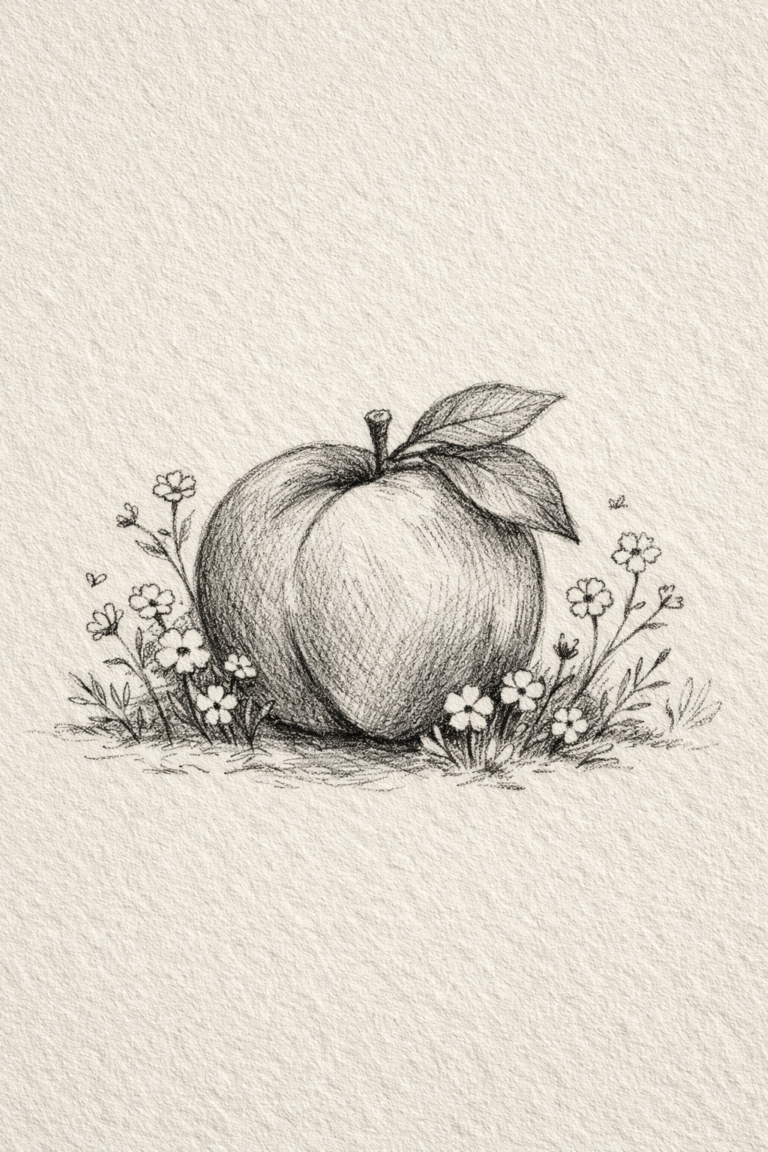 18 Peach Drawing Ideas