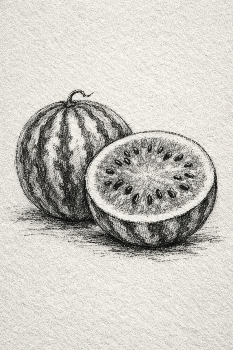 15 Watermelon Drawing Ideas