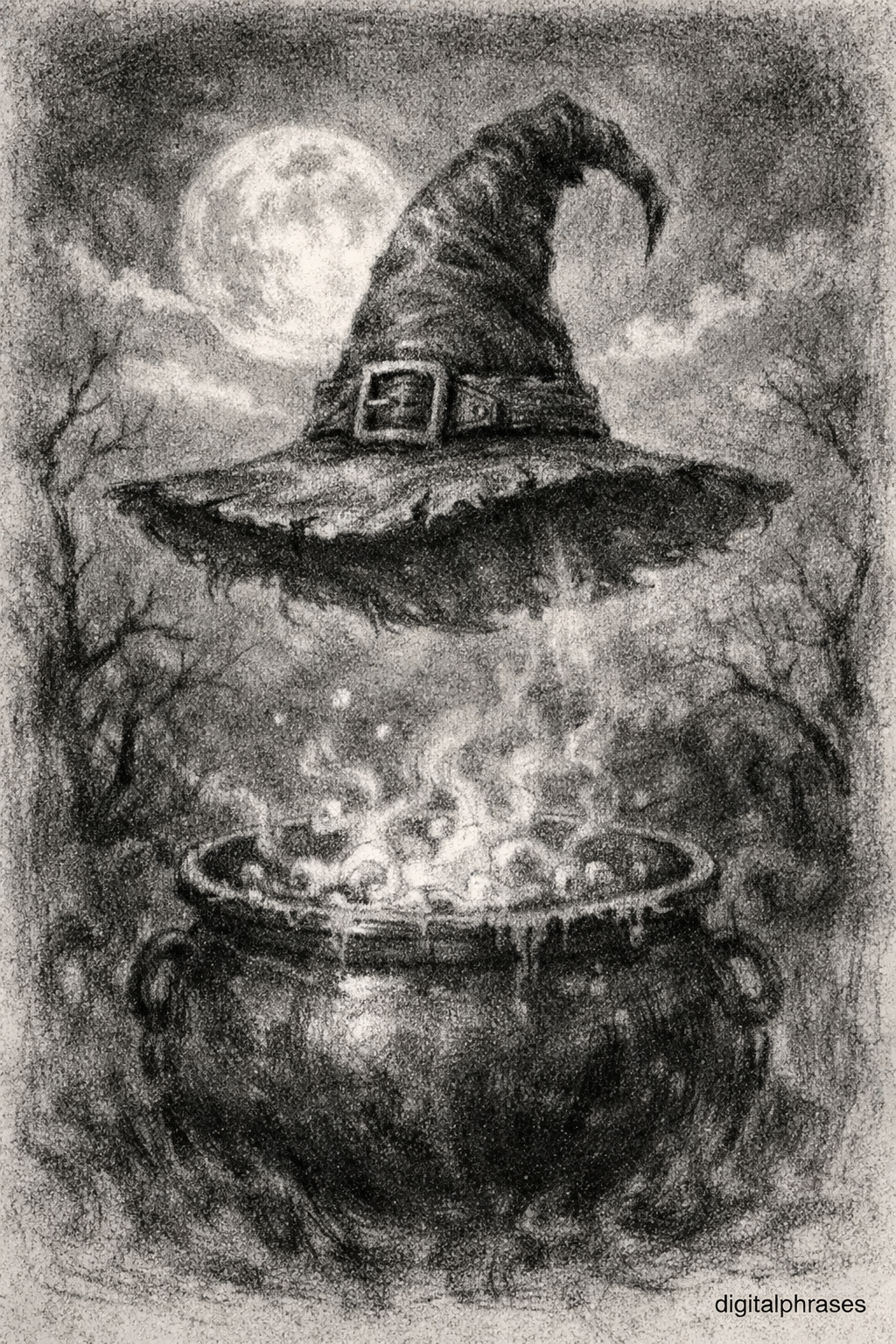 Witch and Witch Hat Drawing Ideas