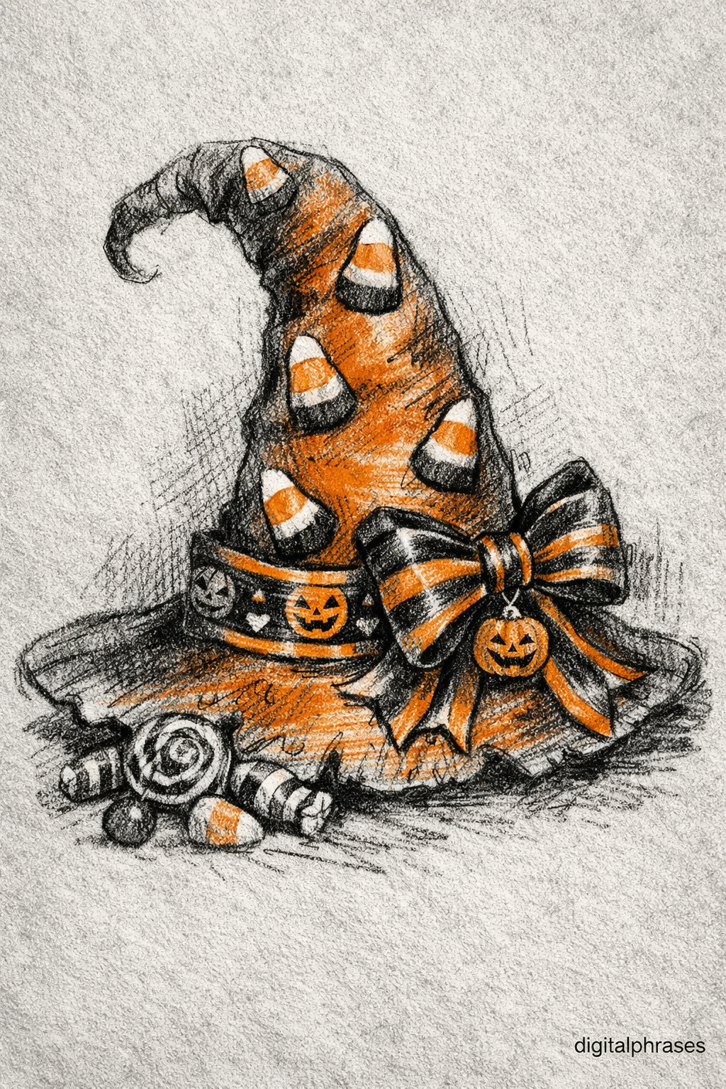 Witch and Witch Hat Drawing Ideas