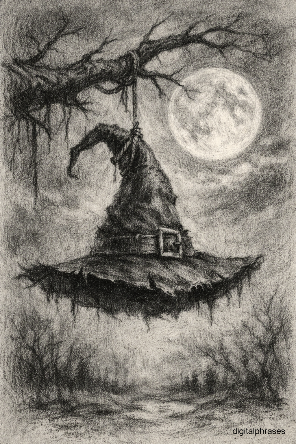 Witch and Witch Hat Drawing Ideas