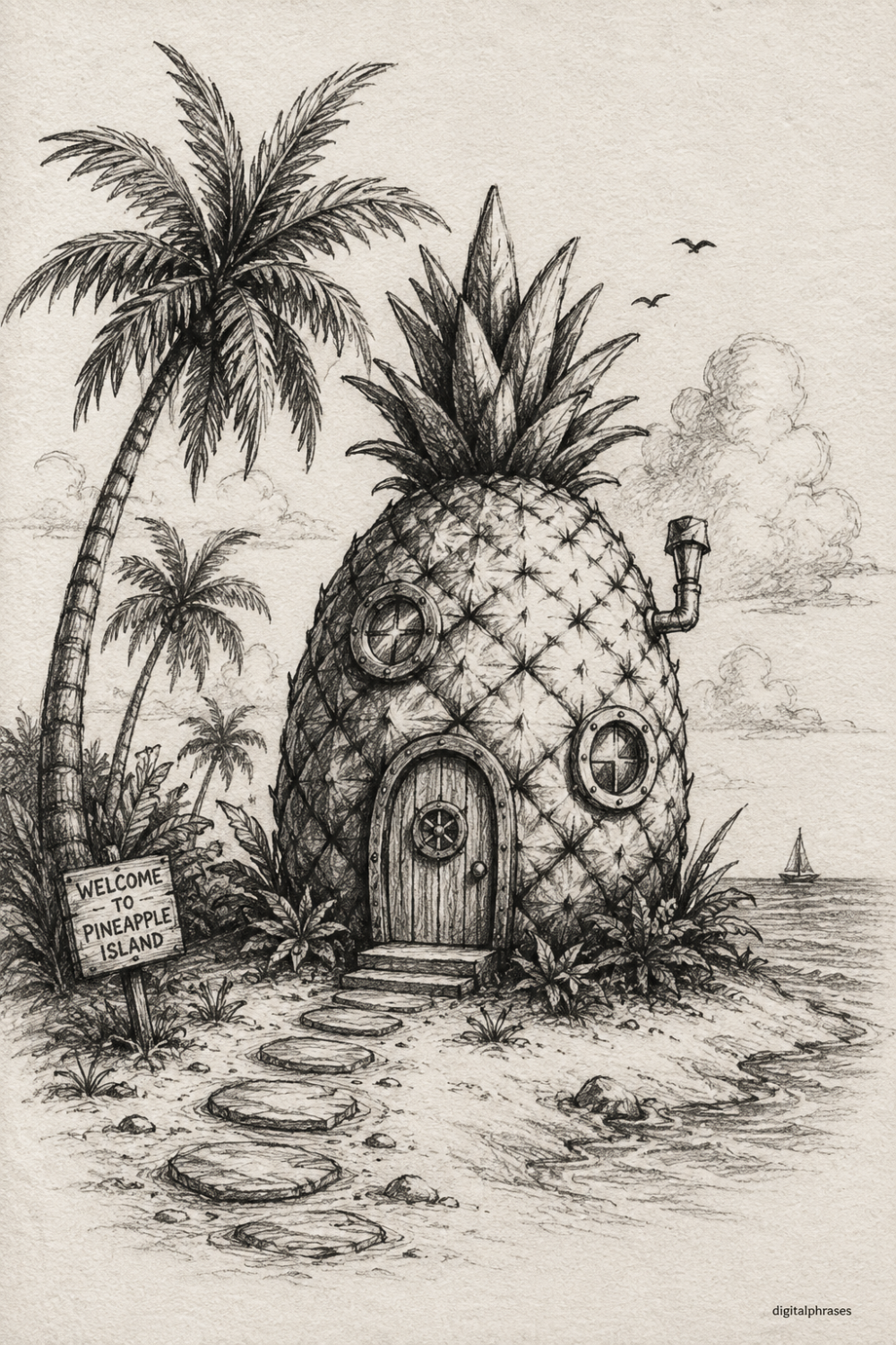 Pineapple Drawing Ideas