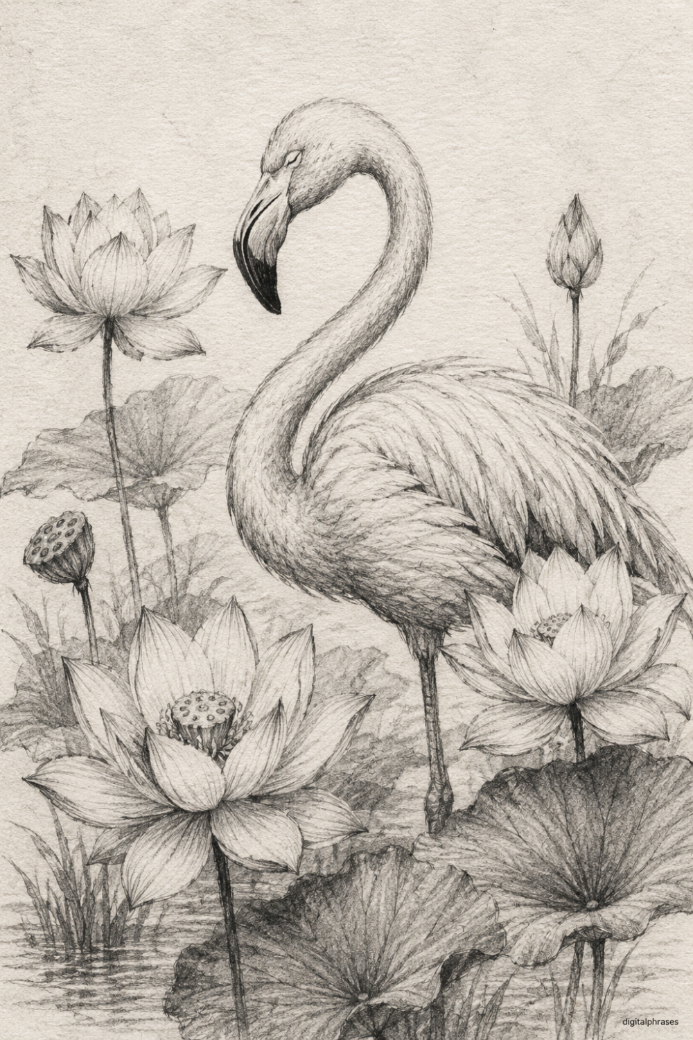 Flamingo Drawing Ideas