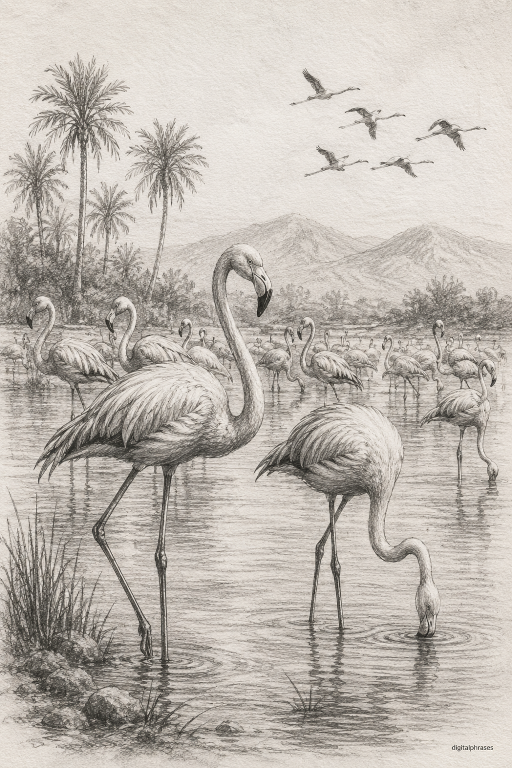 Flamingo Drawing Ideas