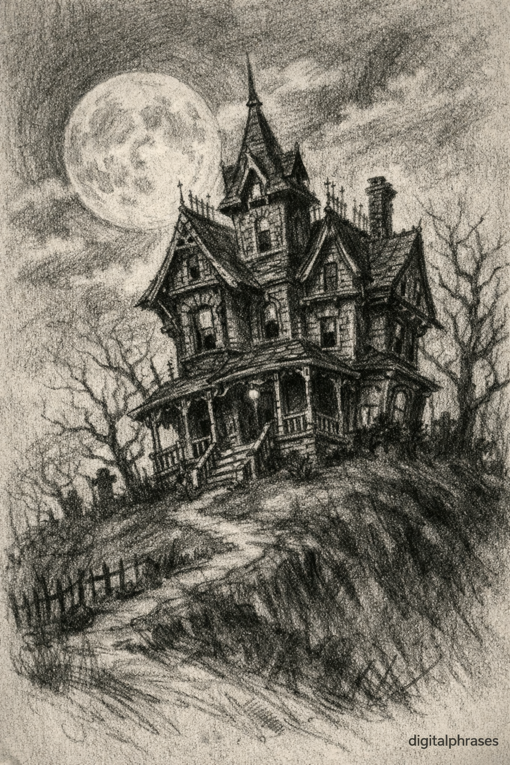 Haunted House Drawing Ideas
