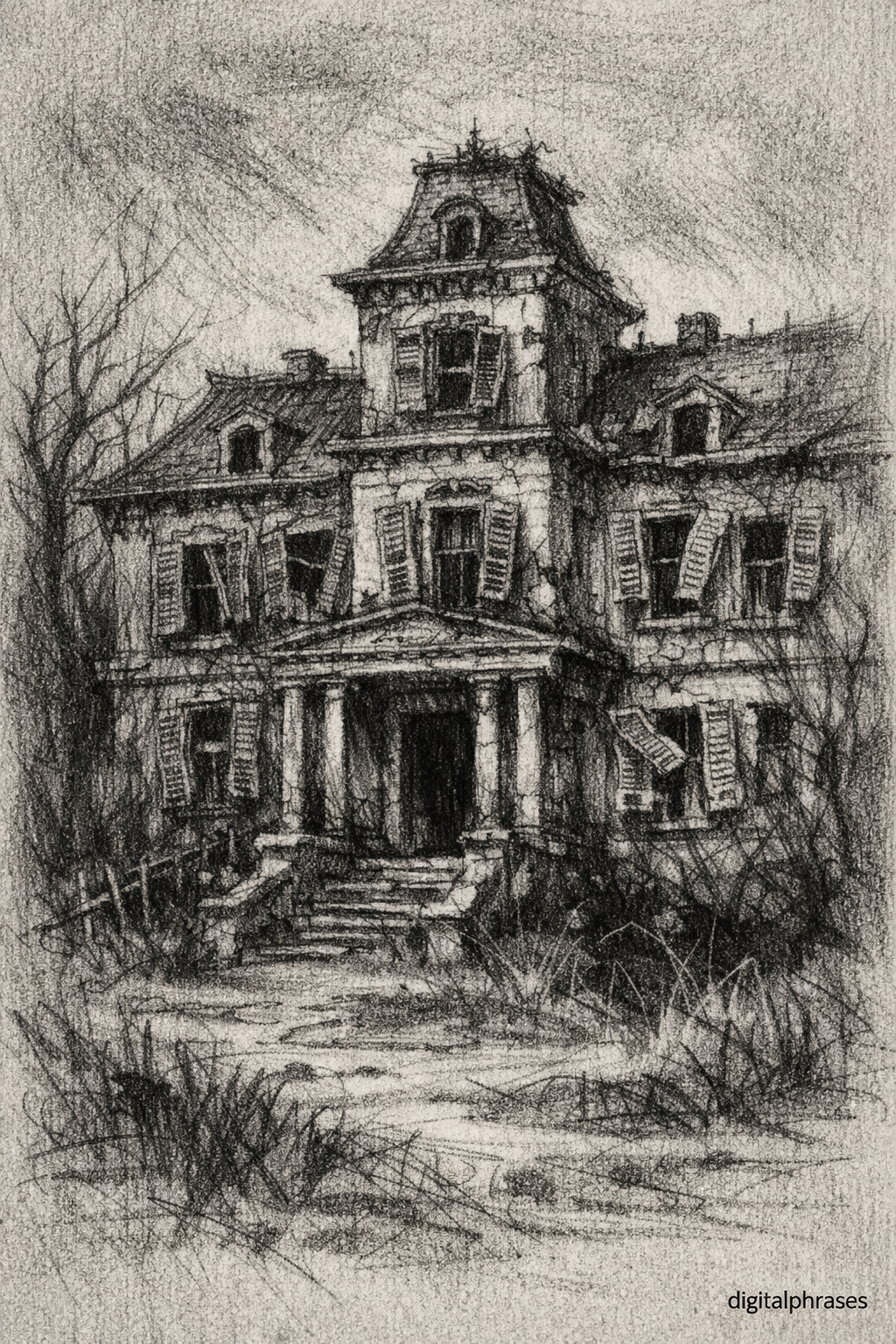 Haunted House Drawing Ideas