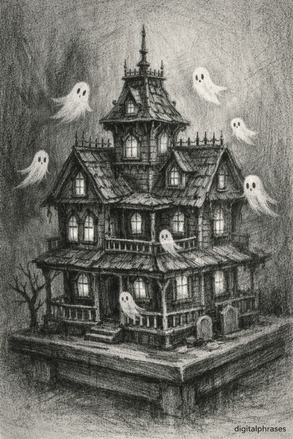 Haunted House Drawing Ideas