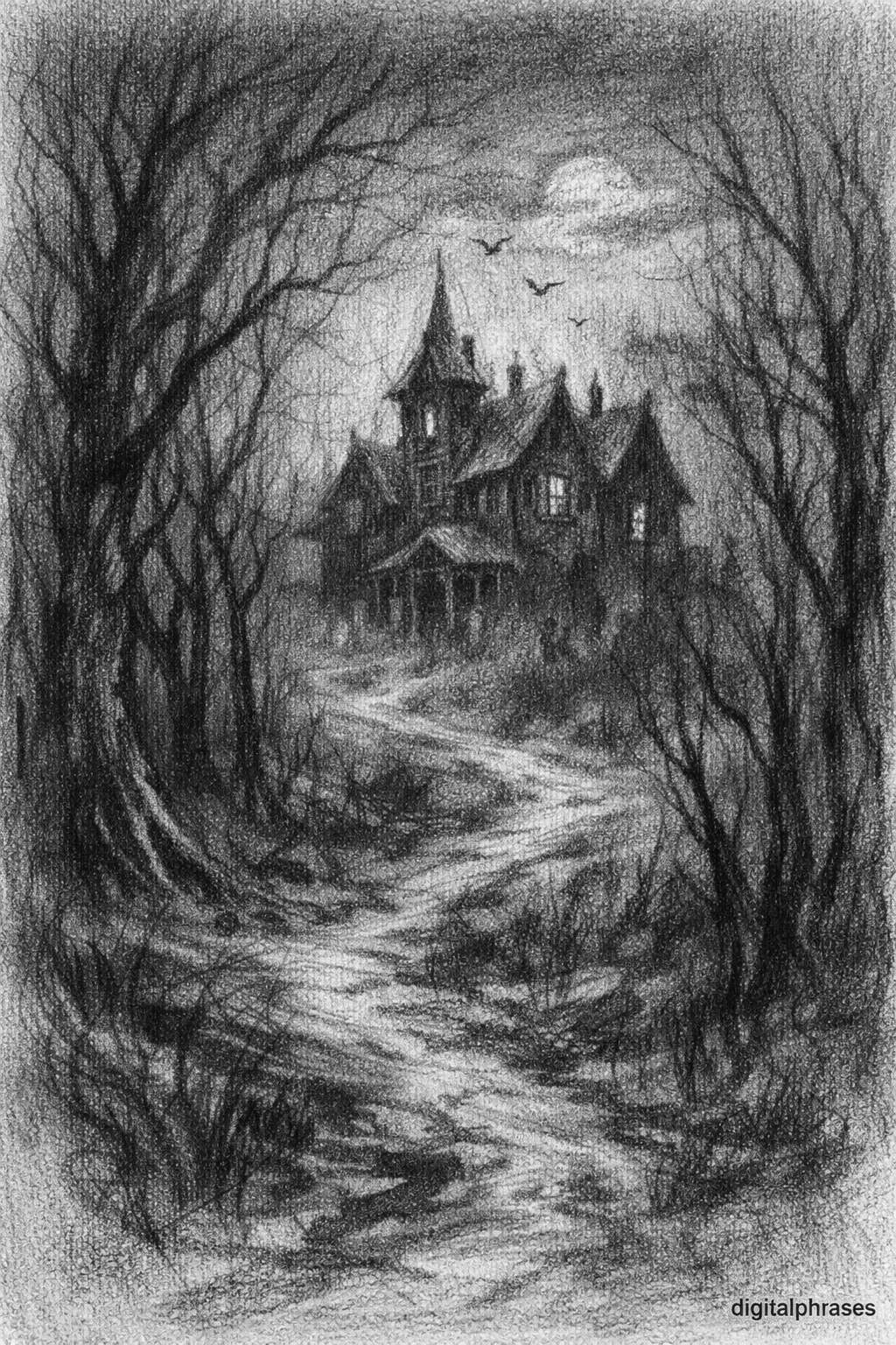 Haunted House Drawing Ideas