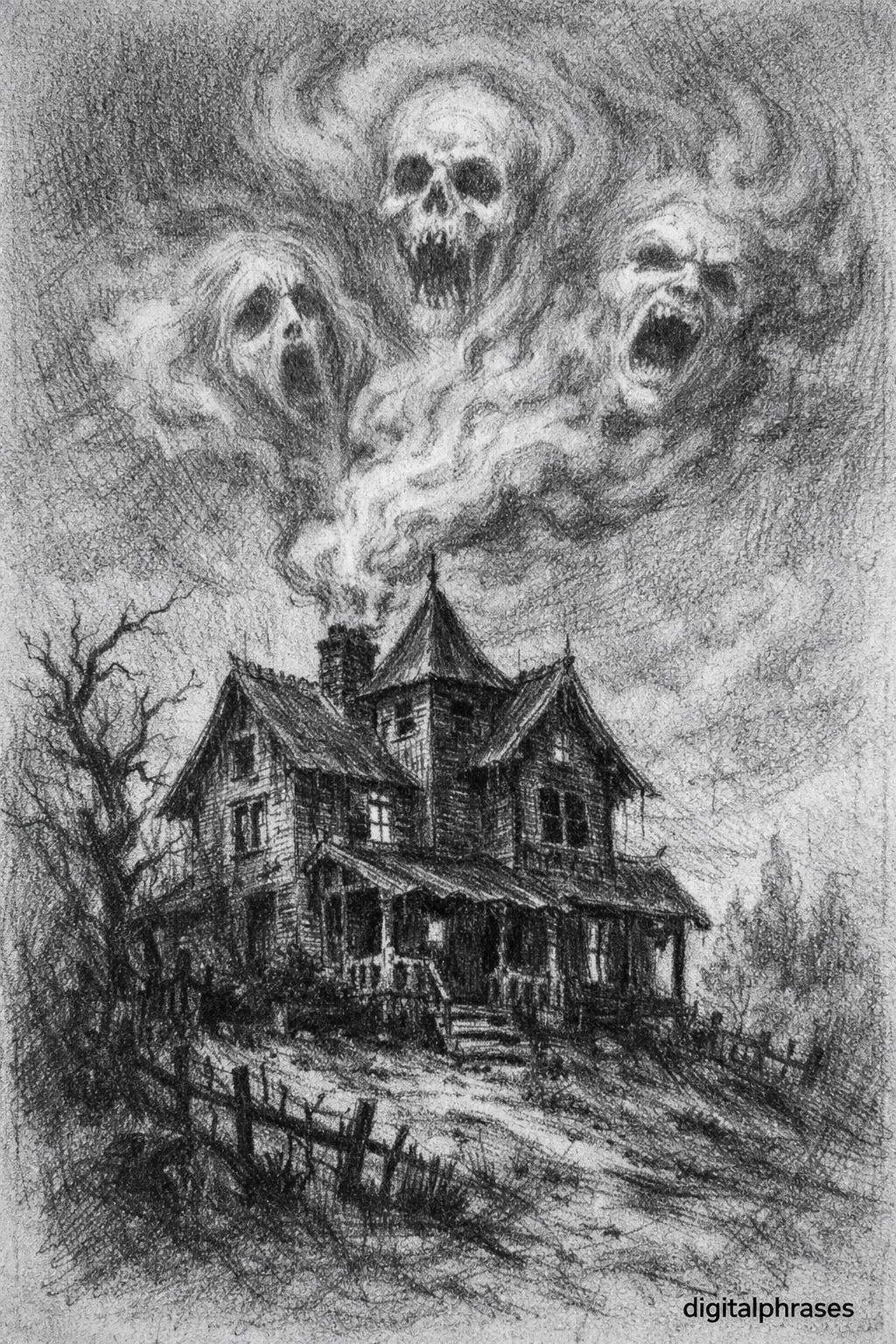 Haunted House Drawing Ideas