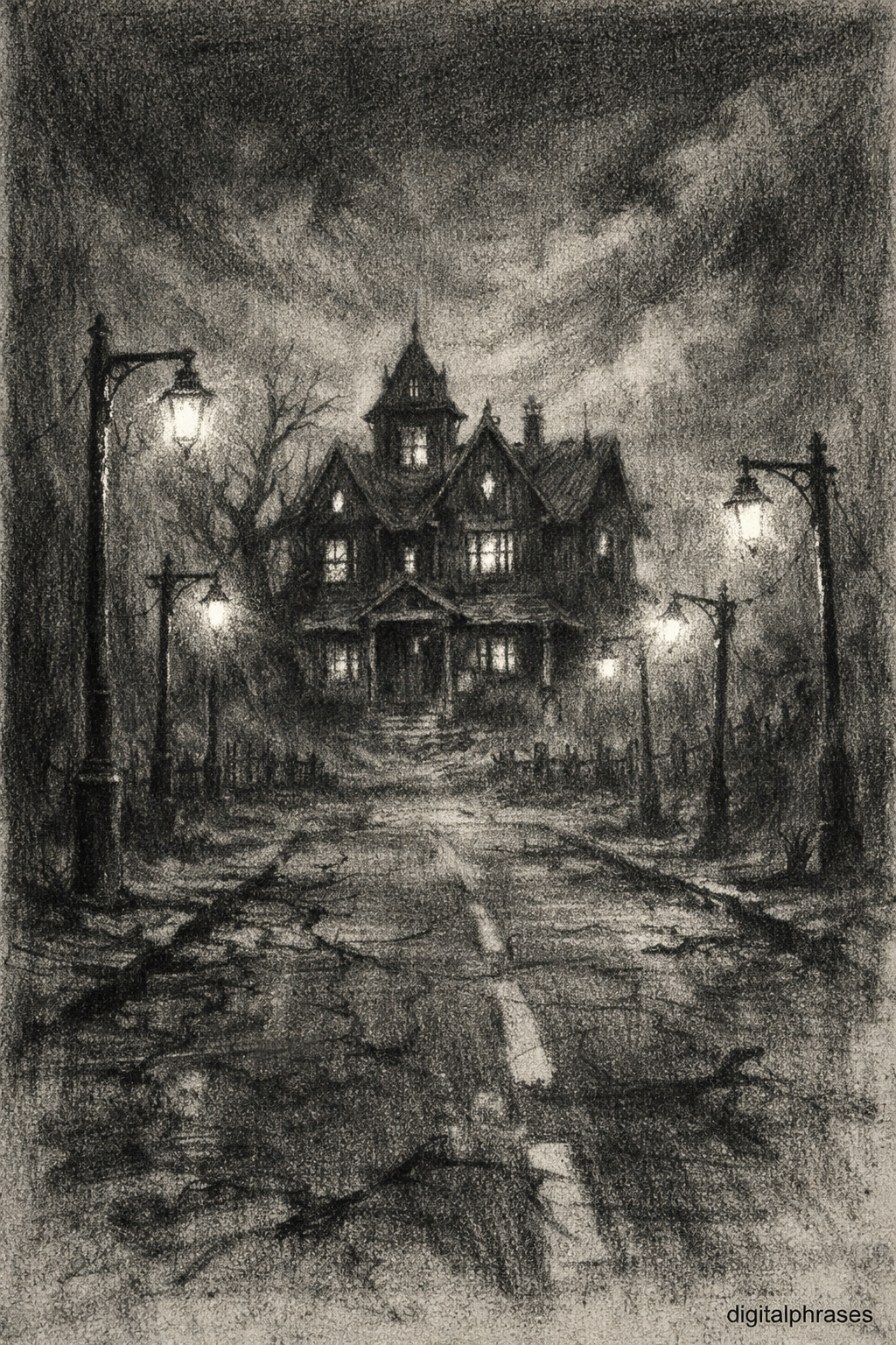 Haunted House Drawing Ideas