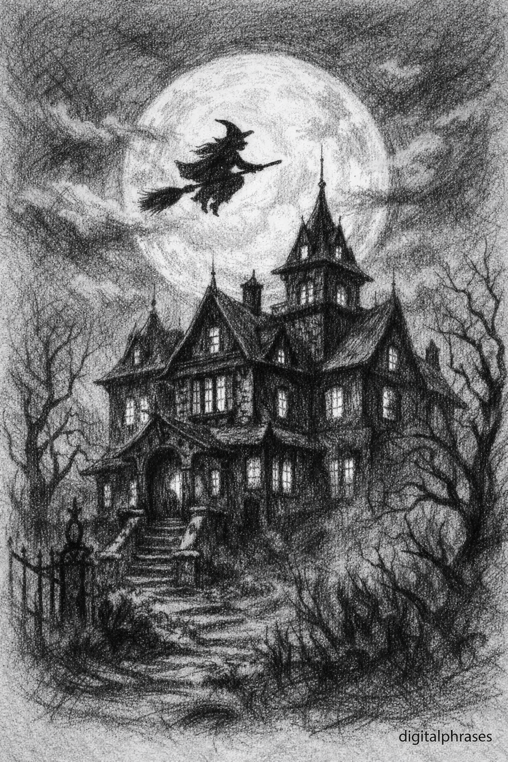 Haunted House Drawing Ideas