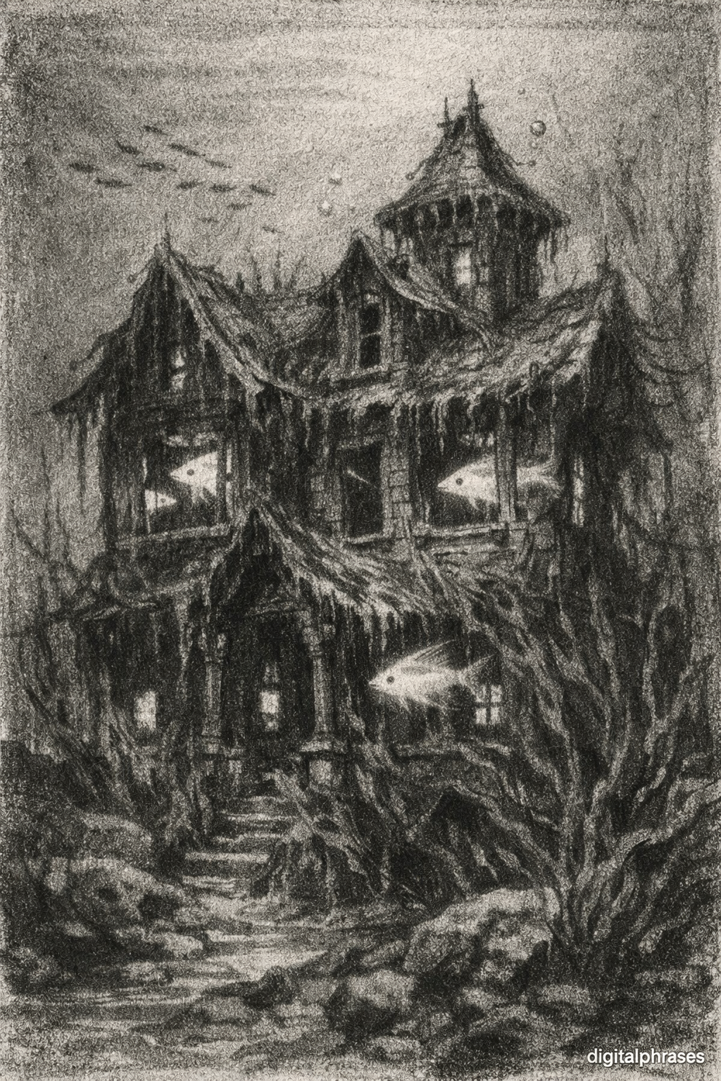 Haunted House Drawing Ideas
