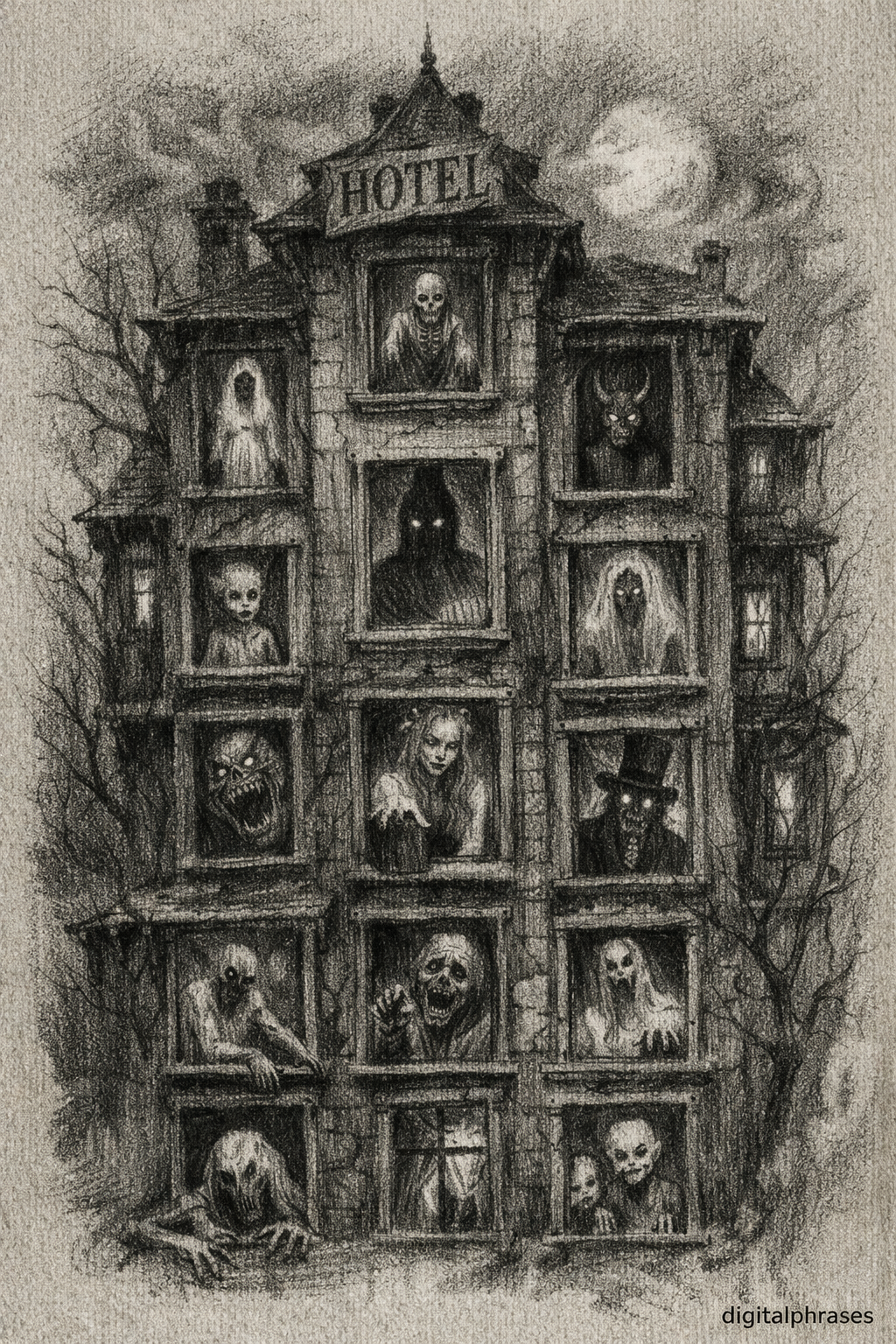 Haunted House Drawing Ideas