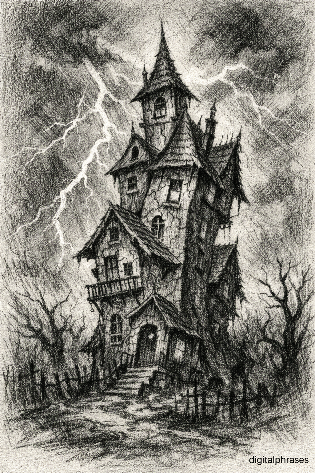 Haunted House Drawing Ideas