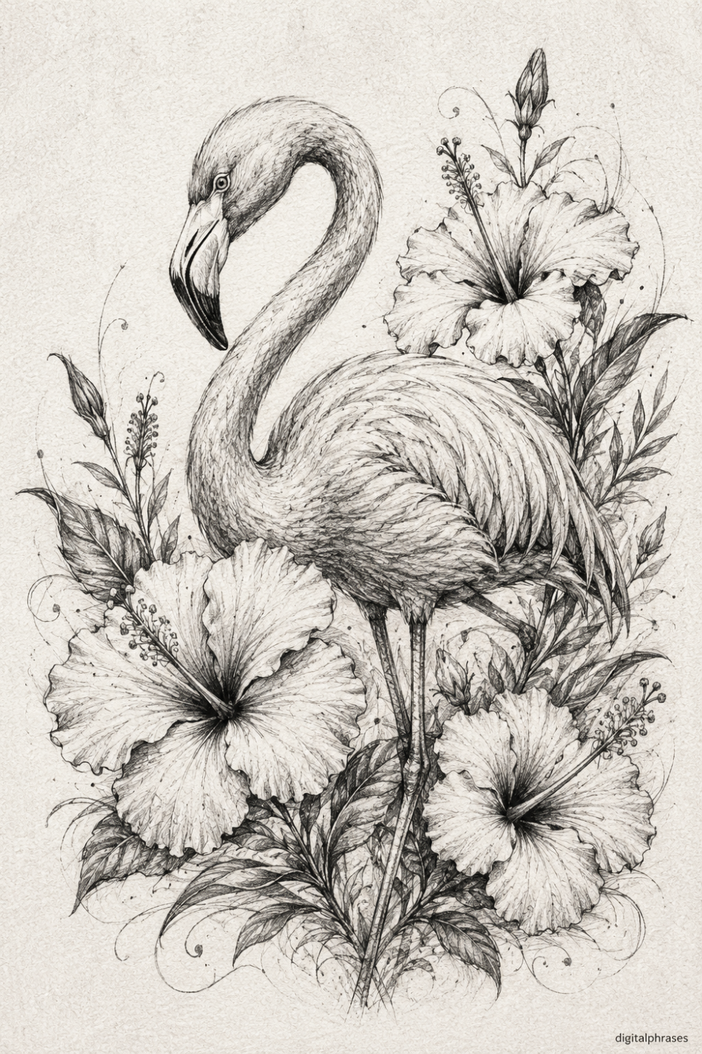 Flamingo Drawing Ideas