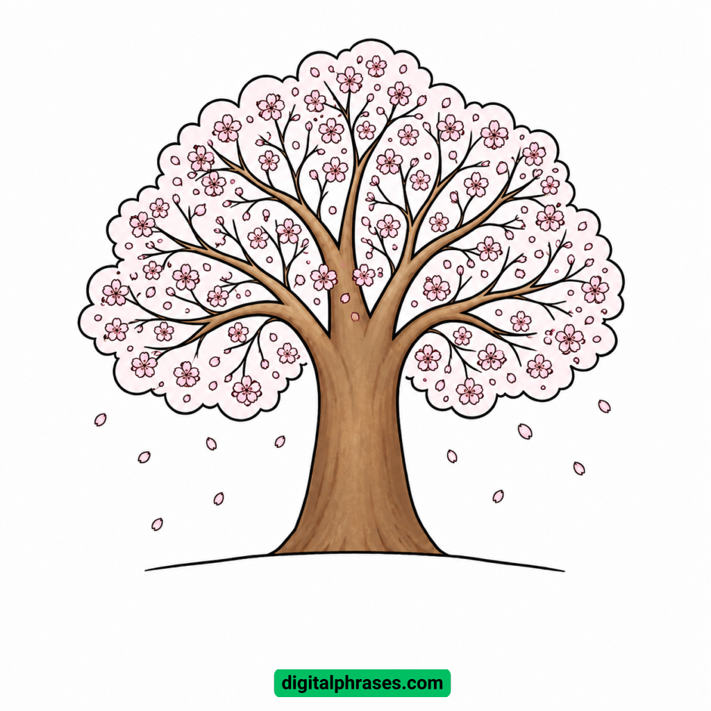 How To Draw a Cherry Blossom Tree