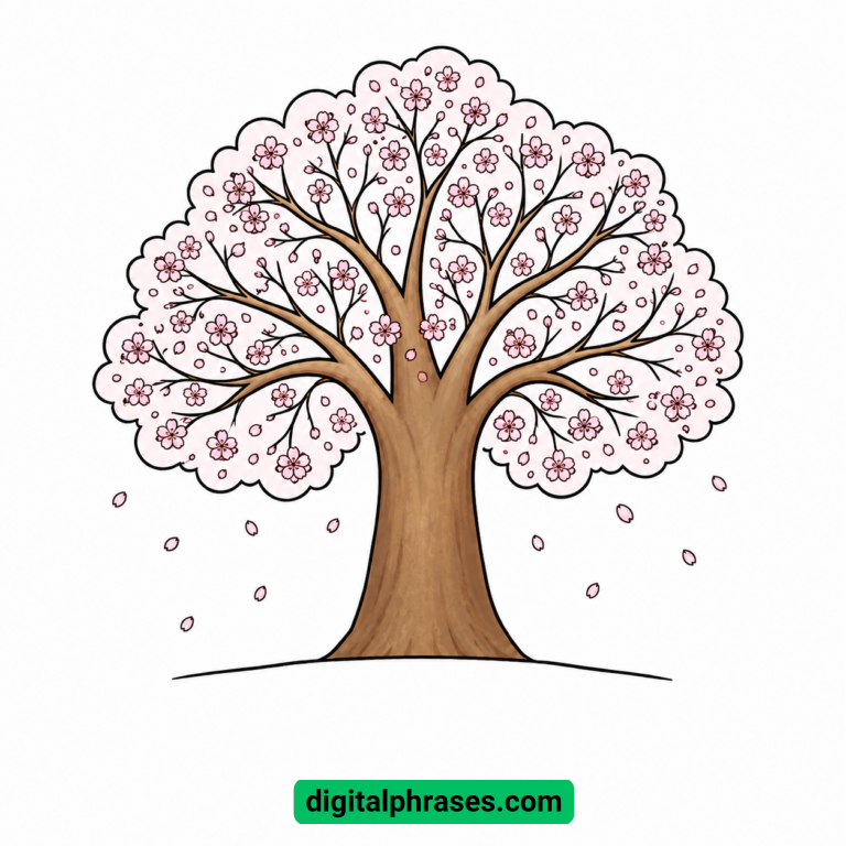 How To Draw a Cherry Blossom Tree